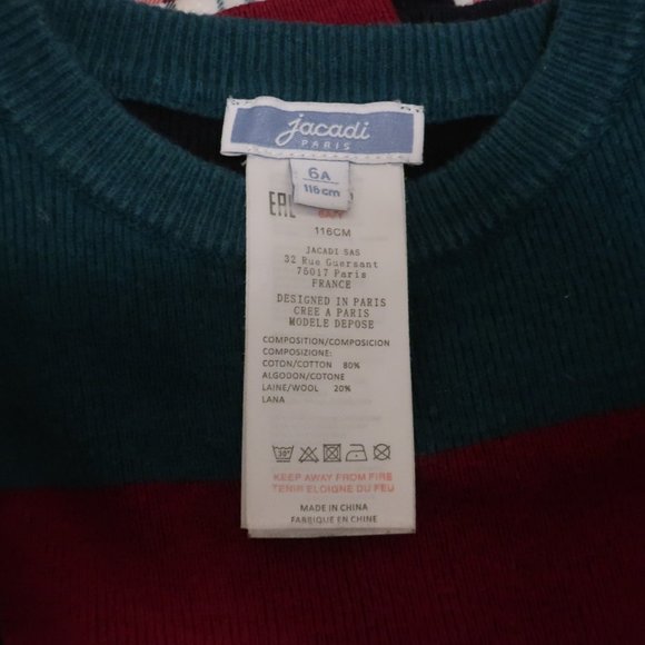 Jacadi Boys Checked Shirt and Colorblock Sweater Set, Size 6 - Picture 15 of 15